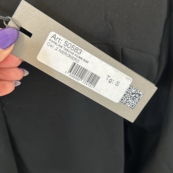 D. Exterior Black Poplin Feather Pocket Blouse - Picture 6 of 9